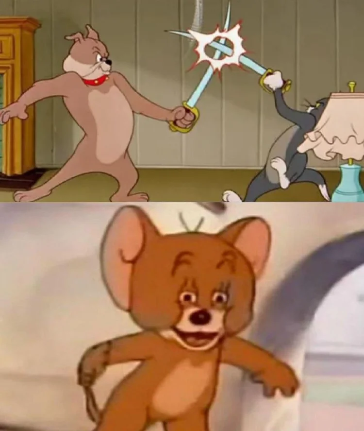 Tom và Jerry đánh nhau trong phim hoạt hình Tom and Jerry