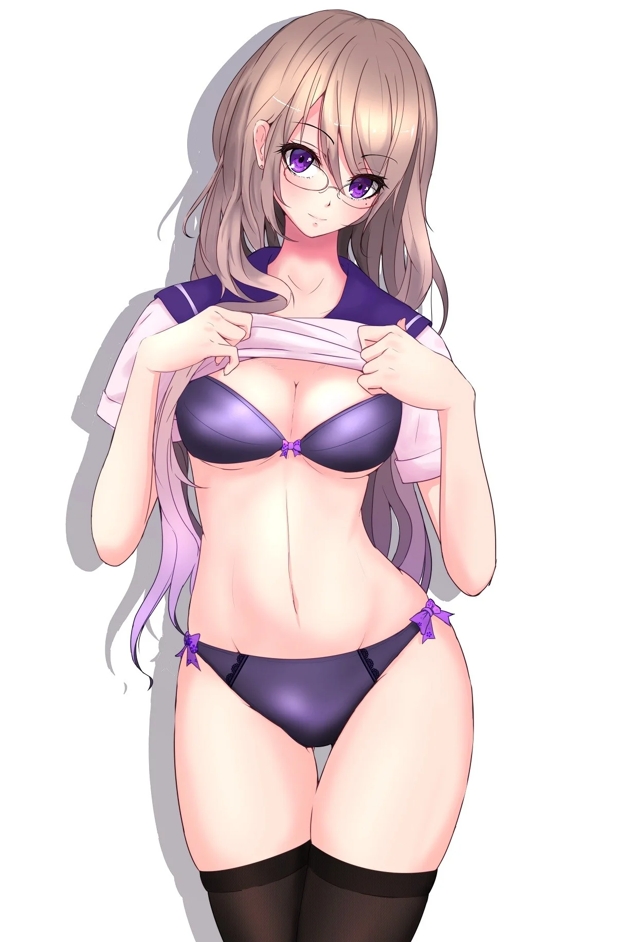Hình nền : Anime cô gái, kính, Touhou, hoạt hình, tóc đen, Sự phân chia, Áo ngực, Miệng, Bikini, Quần áo, Underboob, Cởi quần áo, Yakumo Yukari, Ngực, Đồ lót