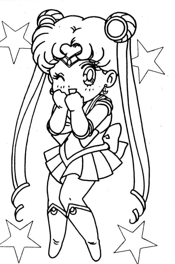 Tranh tô màu chibi anime 19