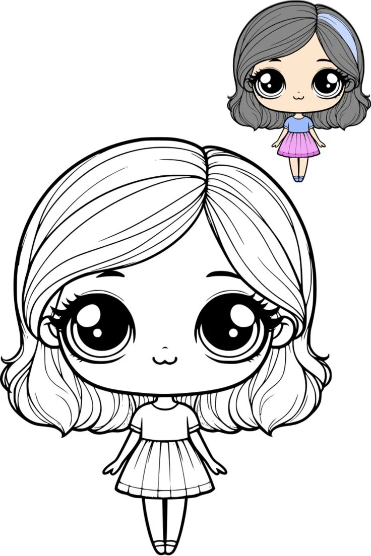 Tranh tô màu chibi 3
