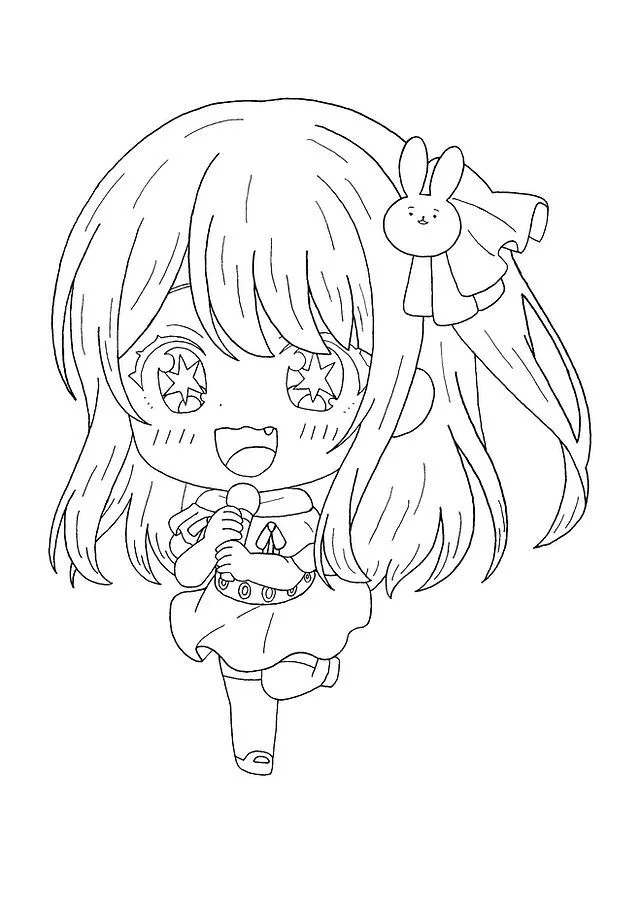 Tranh tô màu chibi anime 20