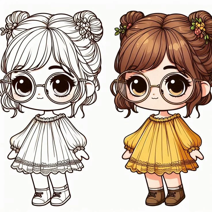 Tranh tô màu chibi 5