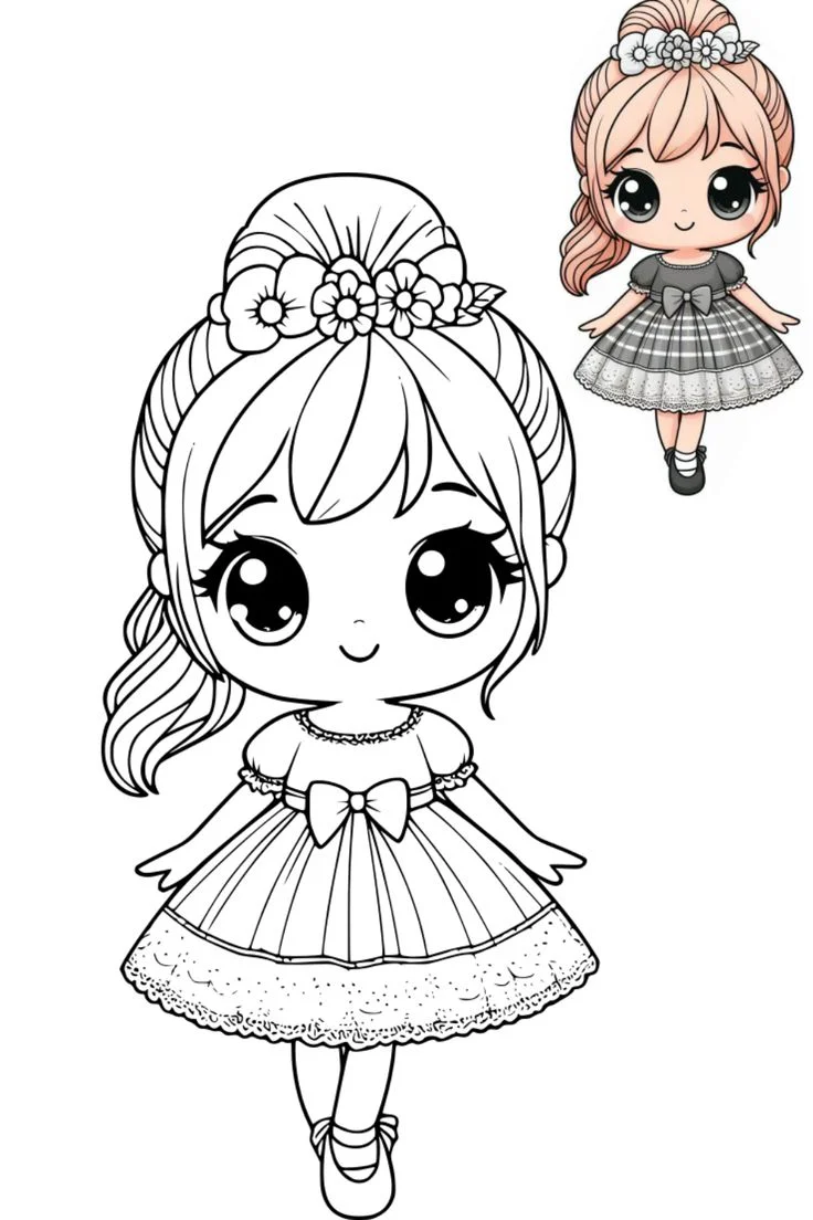 Tranh tô màu chibi 6