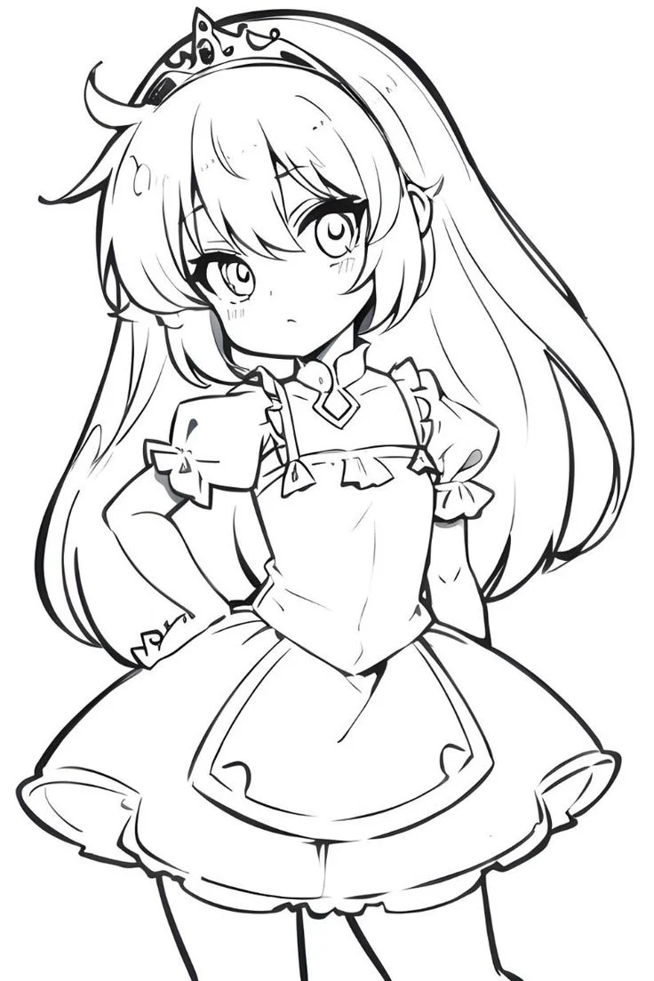 Tranh tô màu chibi anime 8