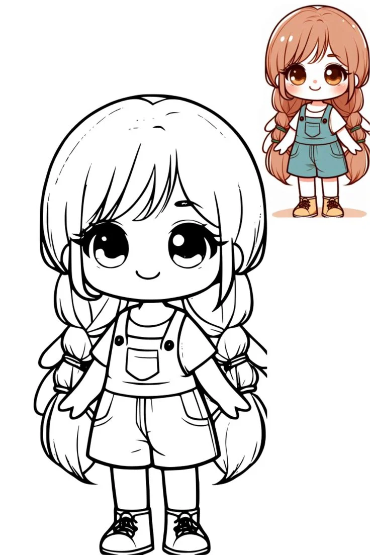 Tranh tô màu chibi 4
