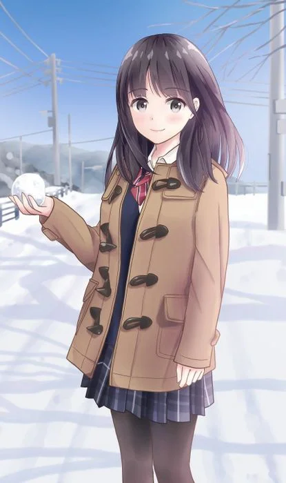 cô gái anime mùa đông làm ảnh nền tiktok