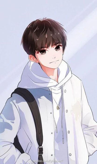 Ảnh nền TikTok anime trai trẻ mặc áo khoác trắng