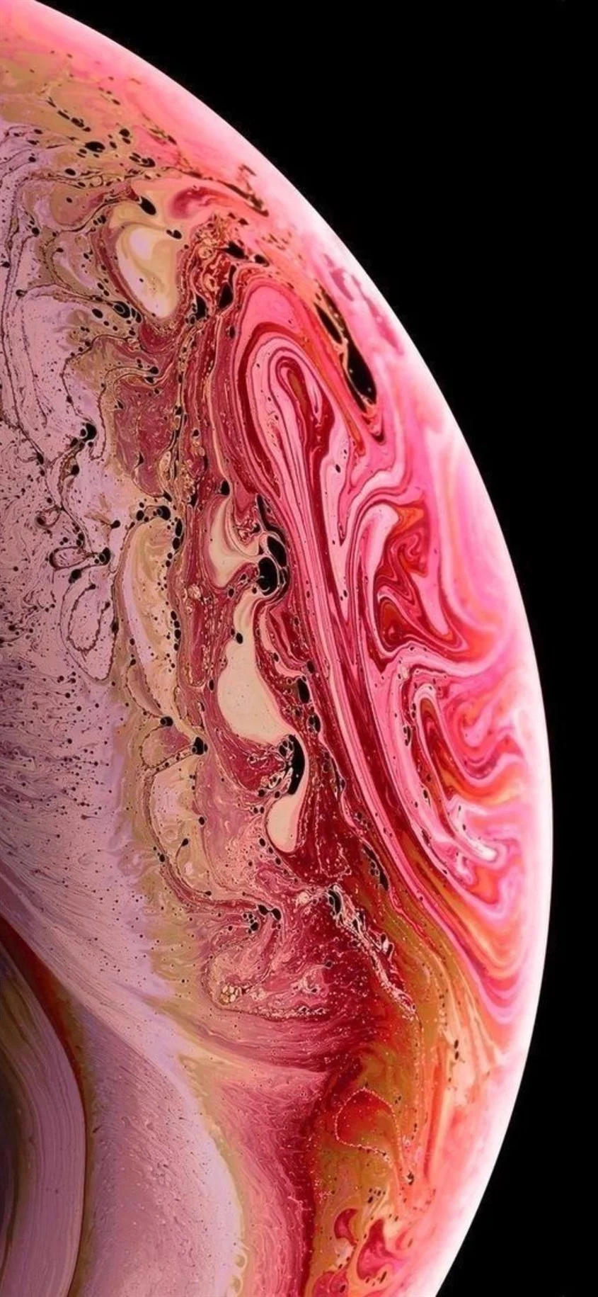 Hình nền điện thoại iPhone 14 cận cảnh hành tinh màu hồng với vân đá độc đáo