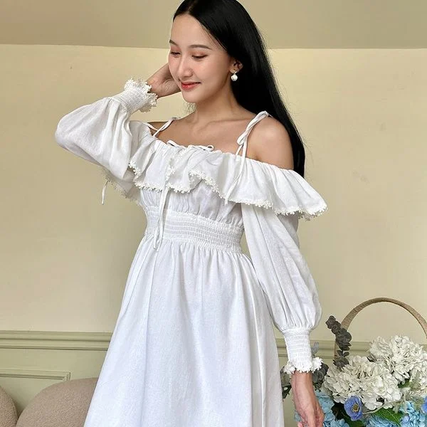 Ảnh 18 minh hoạ những mẫu đầm trắng sang trọng
