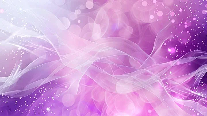 ảnh nền tím với các đường sóng mềm mại và hiệu ứng bokeh lấp lánh