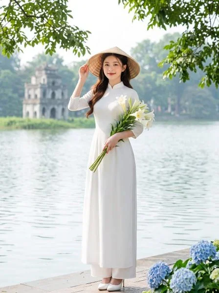 Áo dài trơn truyền thống (2)