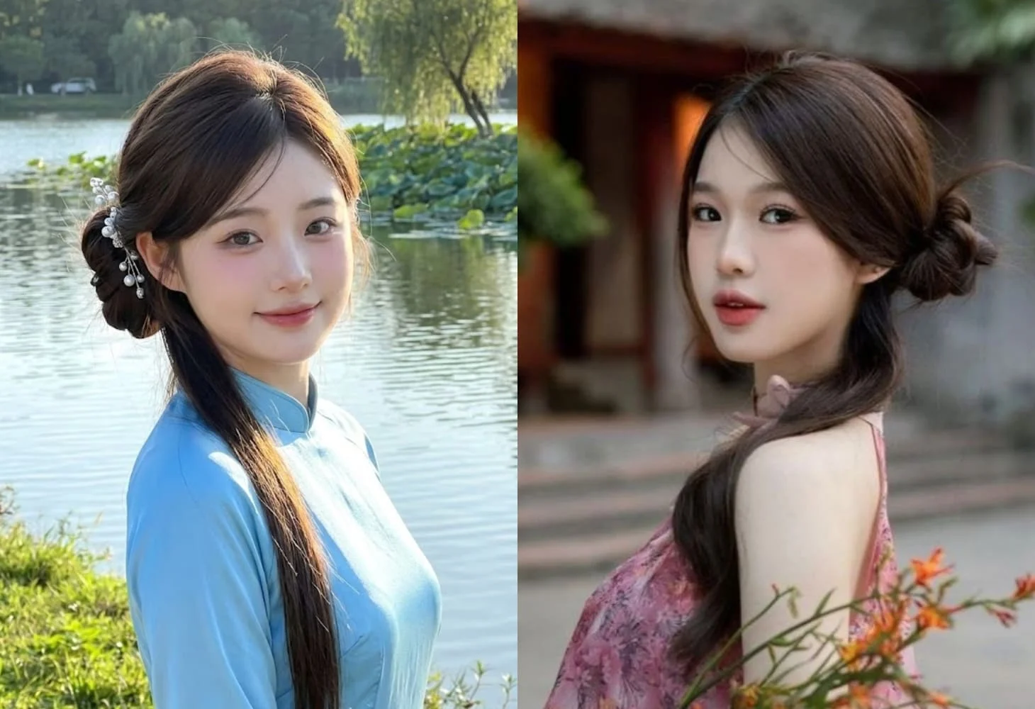 20+ Kiểu tóc mặc áo dài đón Tết 2026 xinh đẹp, trẻ trung, thanh lịch (2)