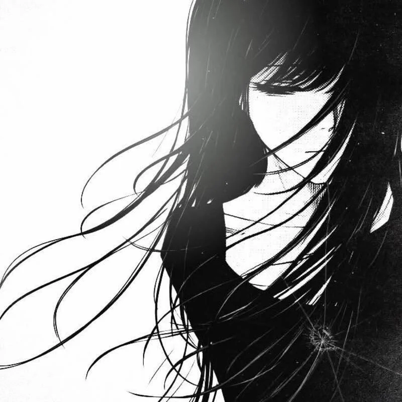 Ảnh Anime nữ trắng đen nghệ thuật (15)