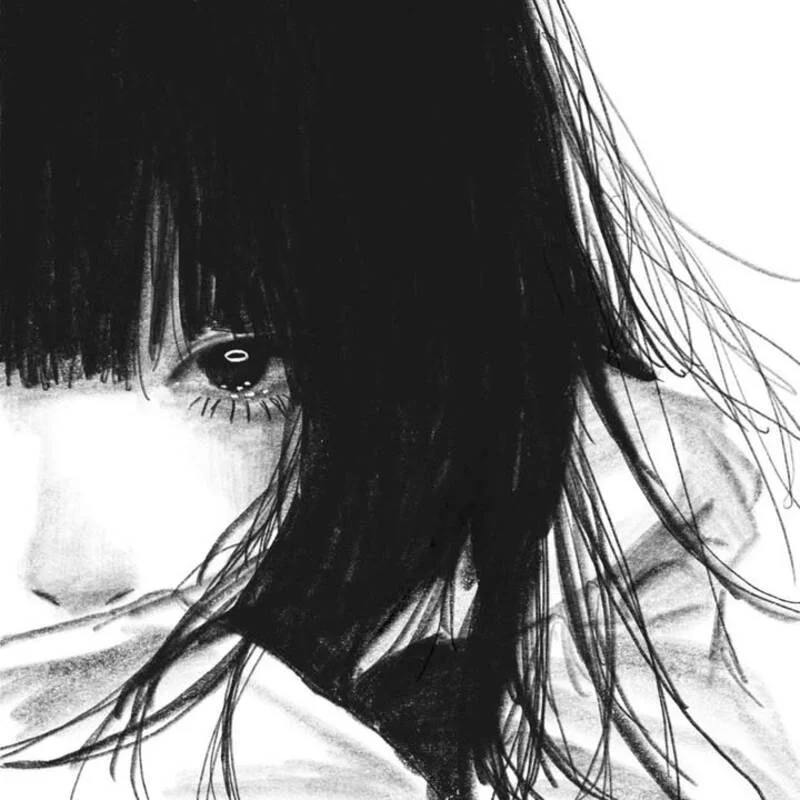 Ảnh Anime nữ trắng đen nghệ thuật (16)