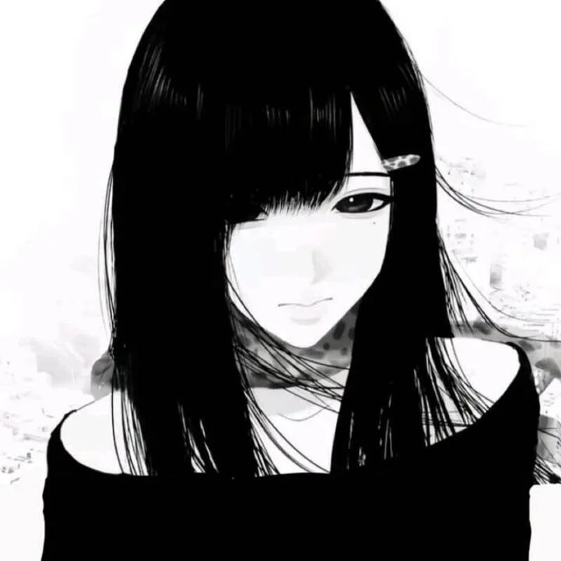 Ảnh Anime nữ trắng đen nghệ thuật (14)