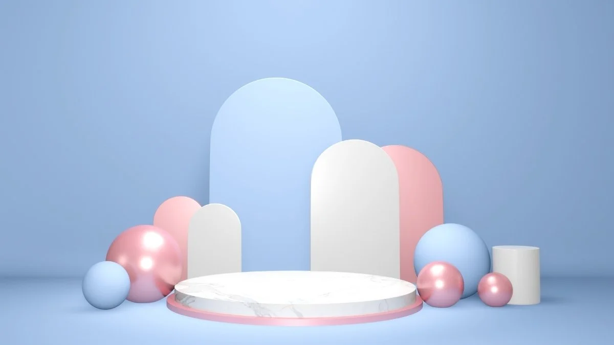 Hình nền powerpoint bục tròn pastel tinh tế