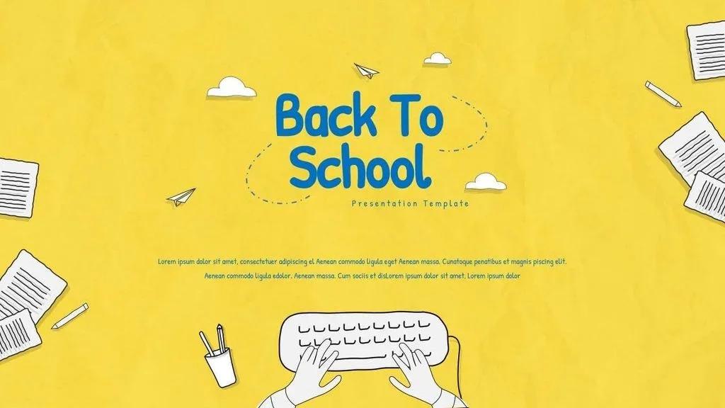 hình nền powerpoint back to school màu vàng tươi sáng